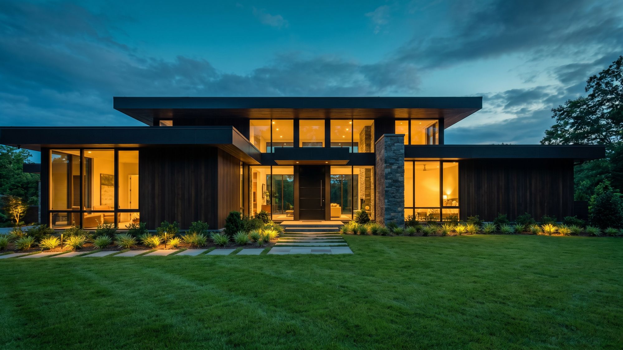Investment property at dusk