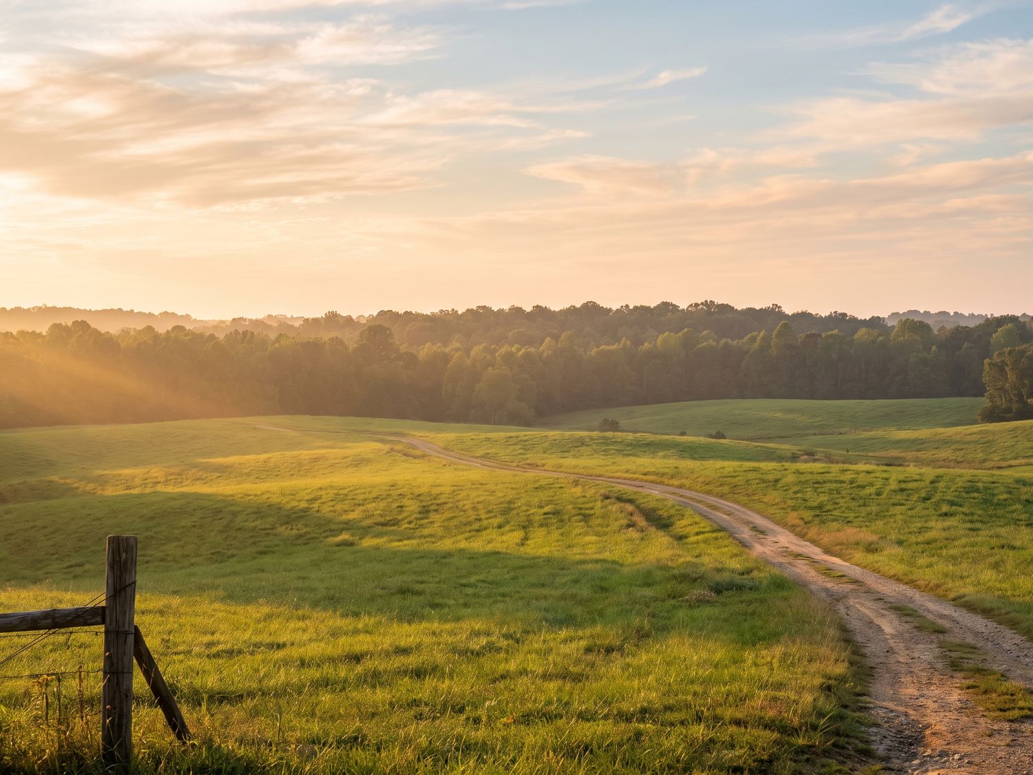 Carolina foothills at golden hour